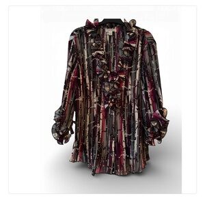 Multicolor Pleated Blouse